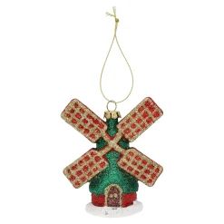 Hanger windmolen rood groen 9 x 10 cm