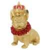 Hond met kroon goud 28 cm