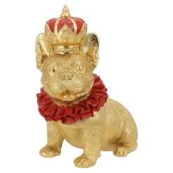 Hond met kroon goud 28 cm