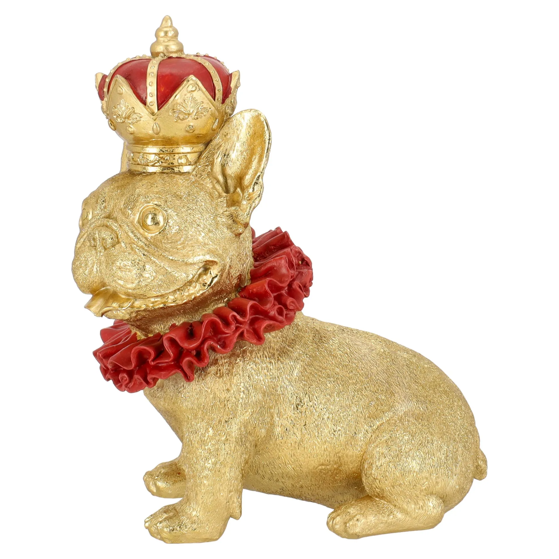 Hond met kroon goud 28 cm
