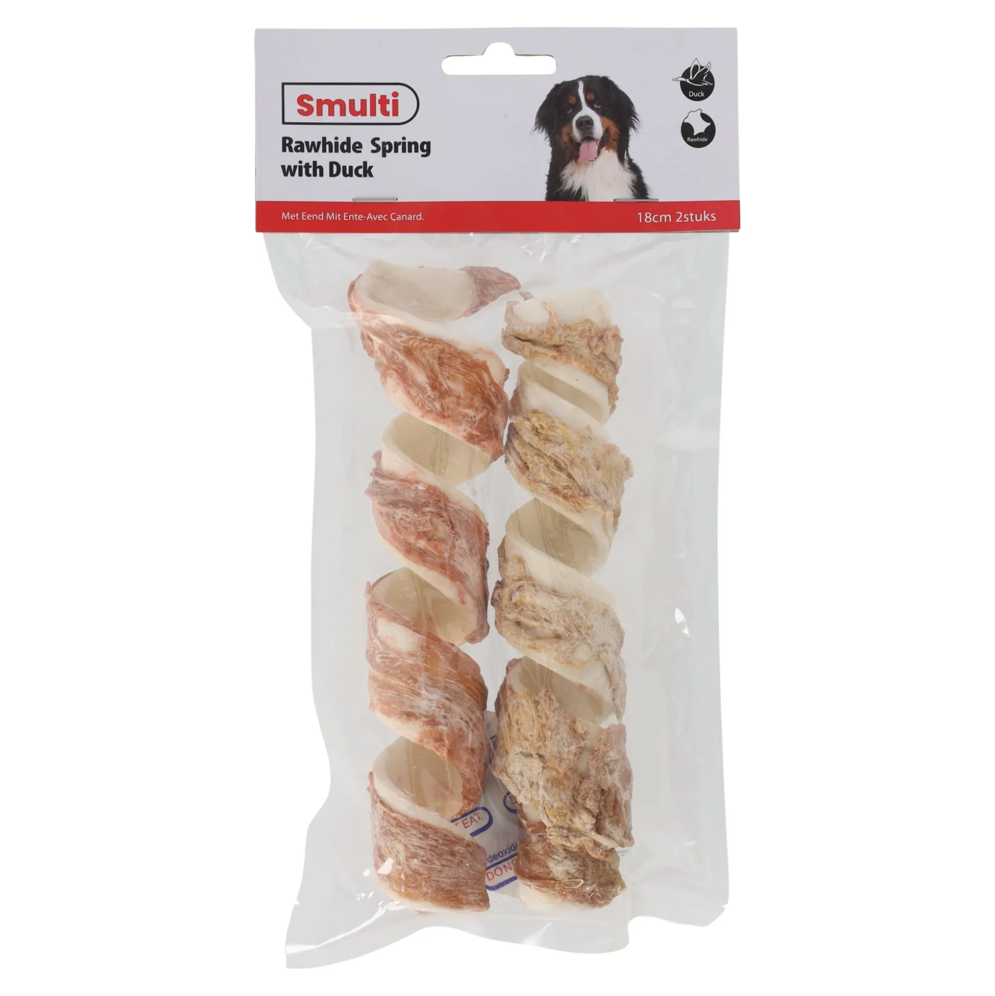 Hondensnack duck spring 18cm 2st