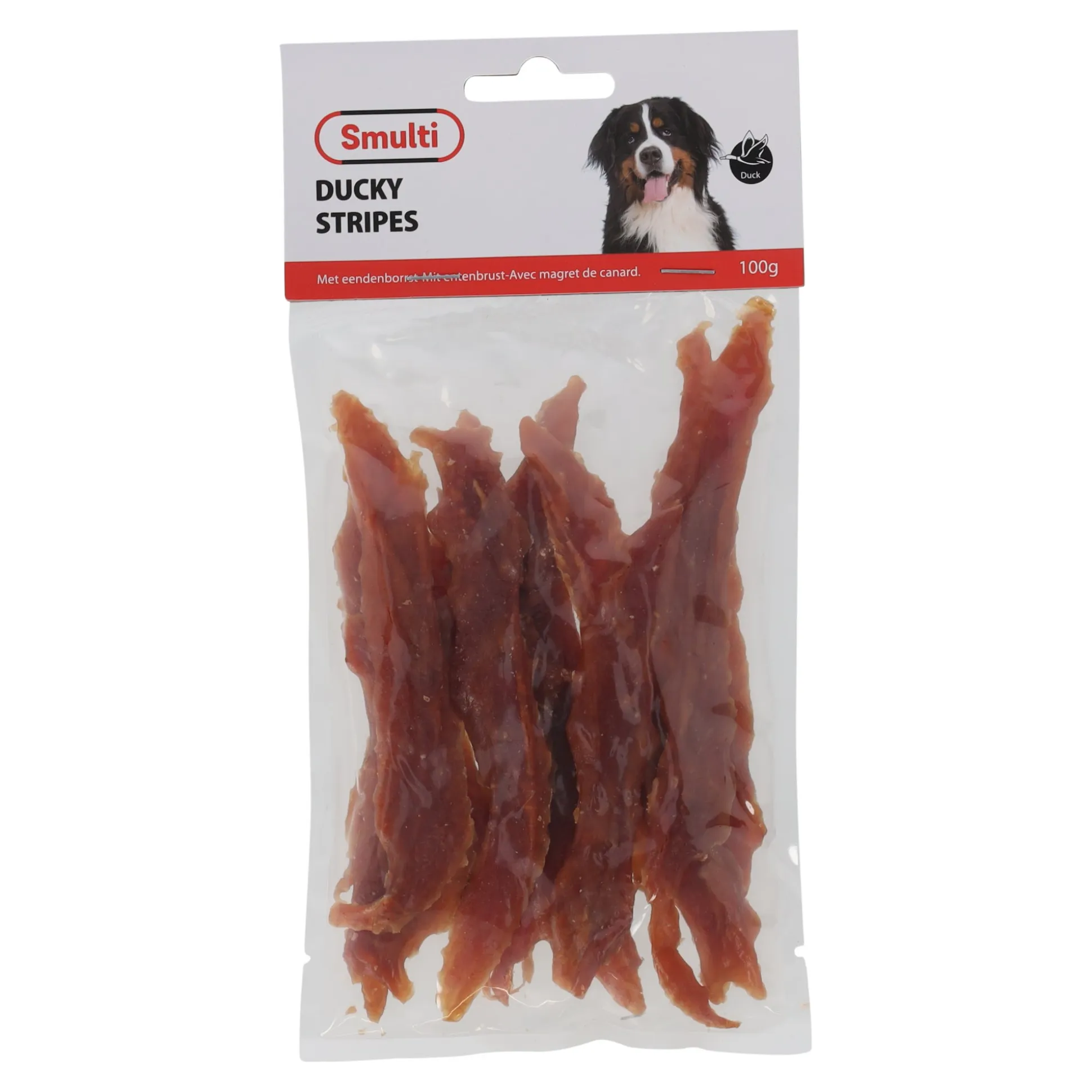 Hondensnack duck stripes 100G
