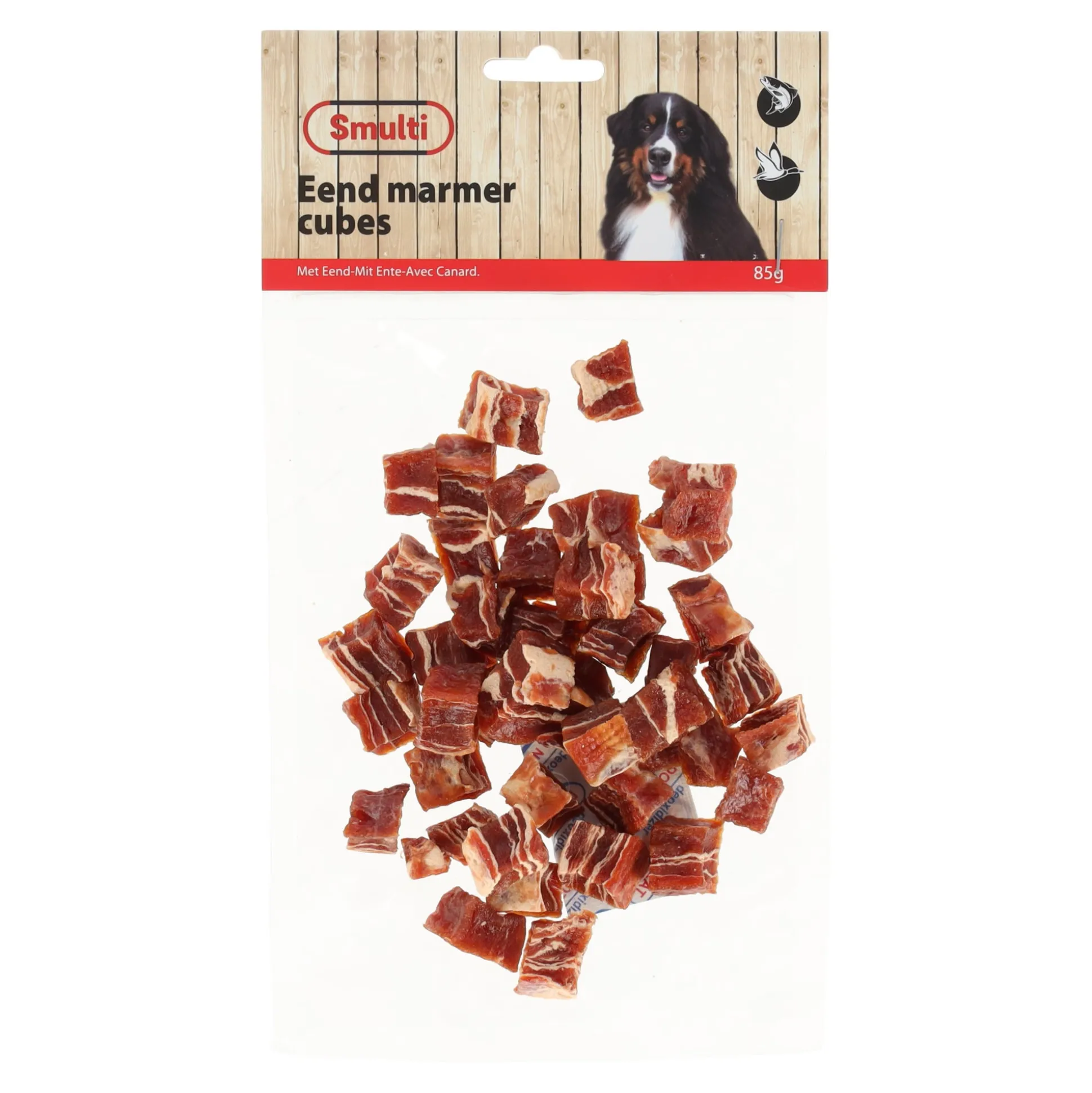 Hondensnack eend marmer cubes 85 g
