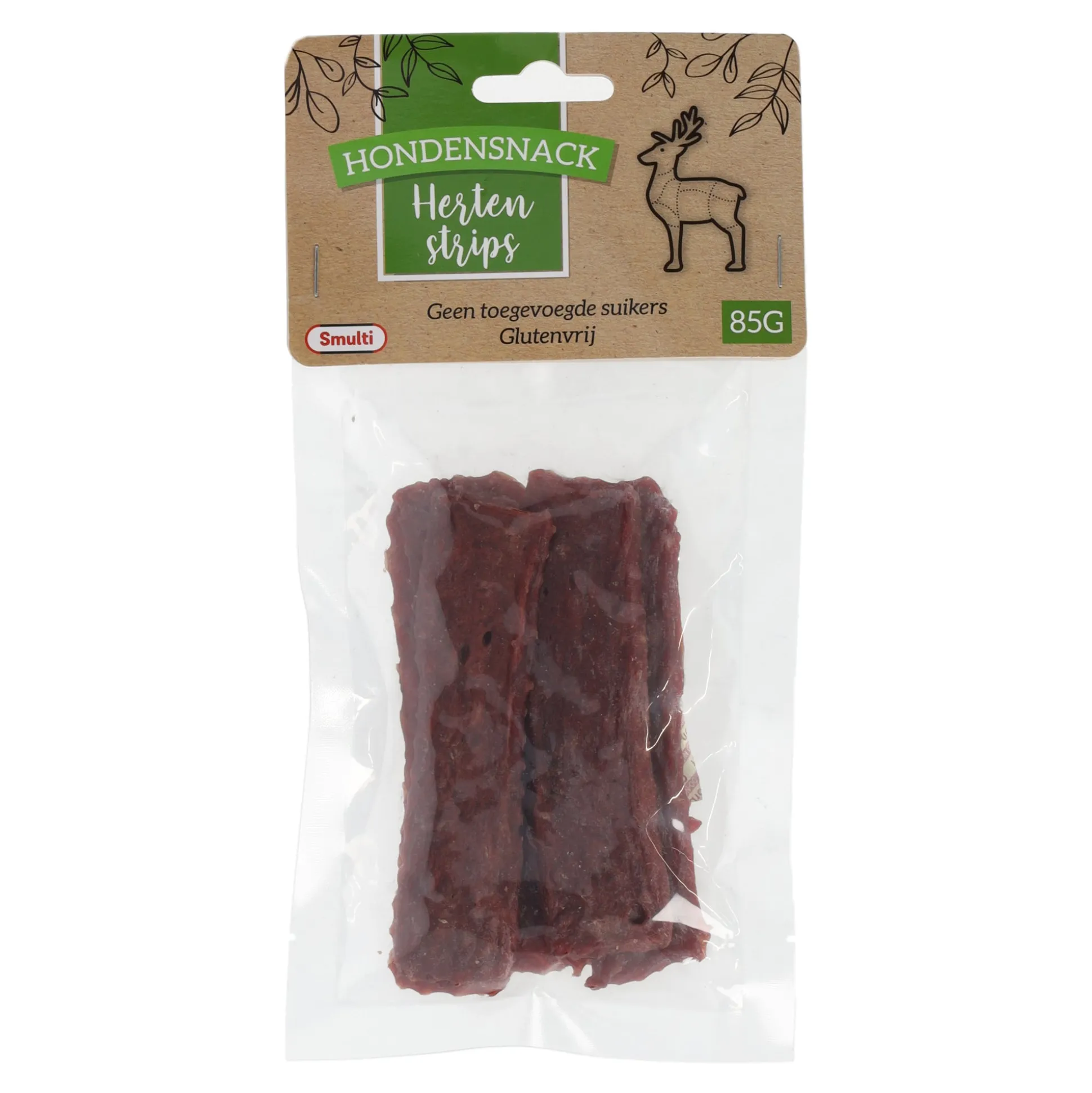 Hondensnack hert strips 85G