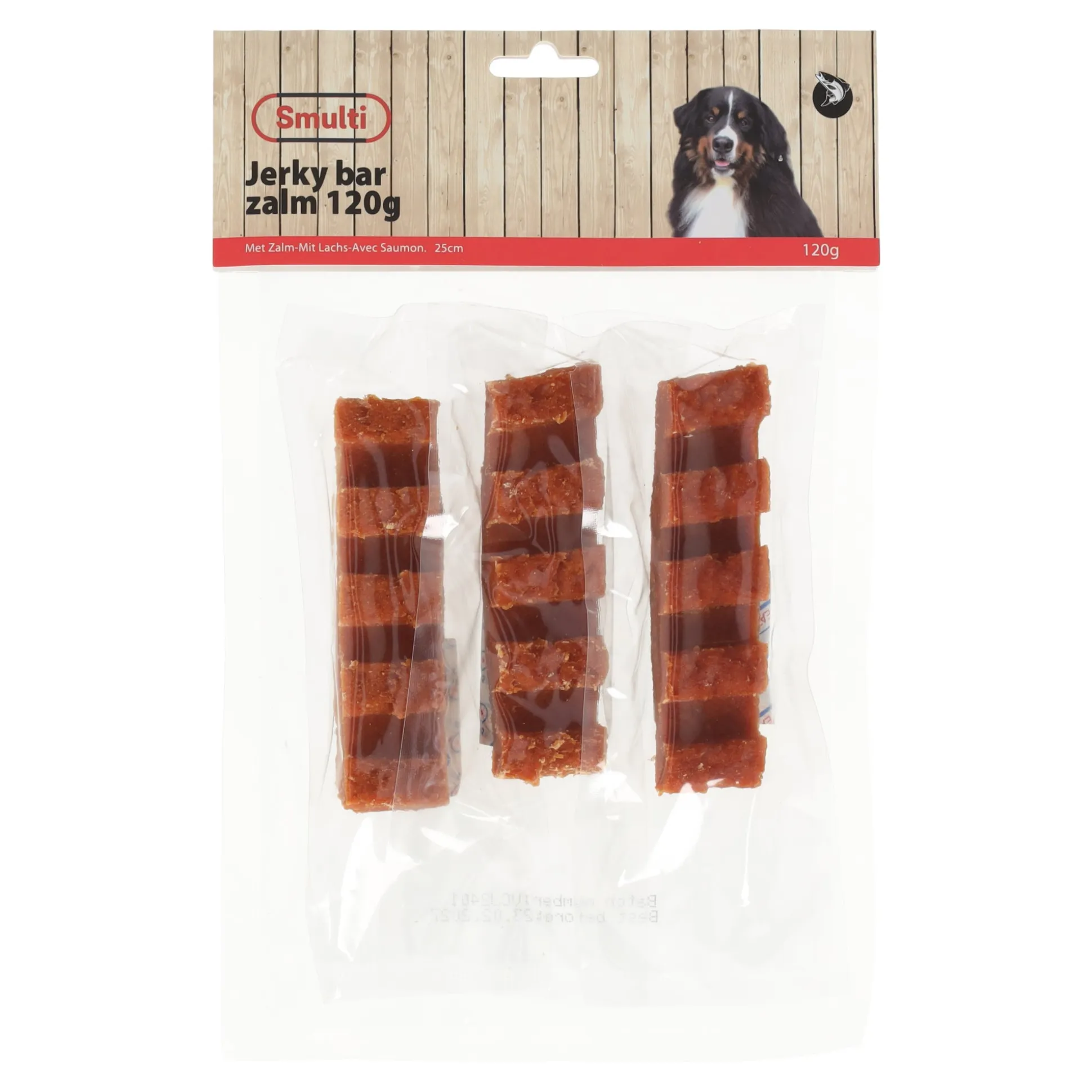 Hondensnack jerky bar zalm 120g