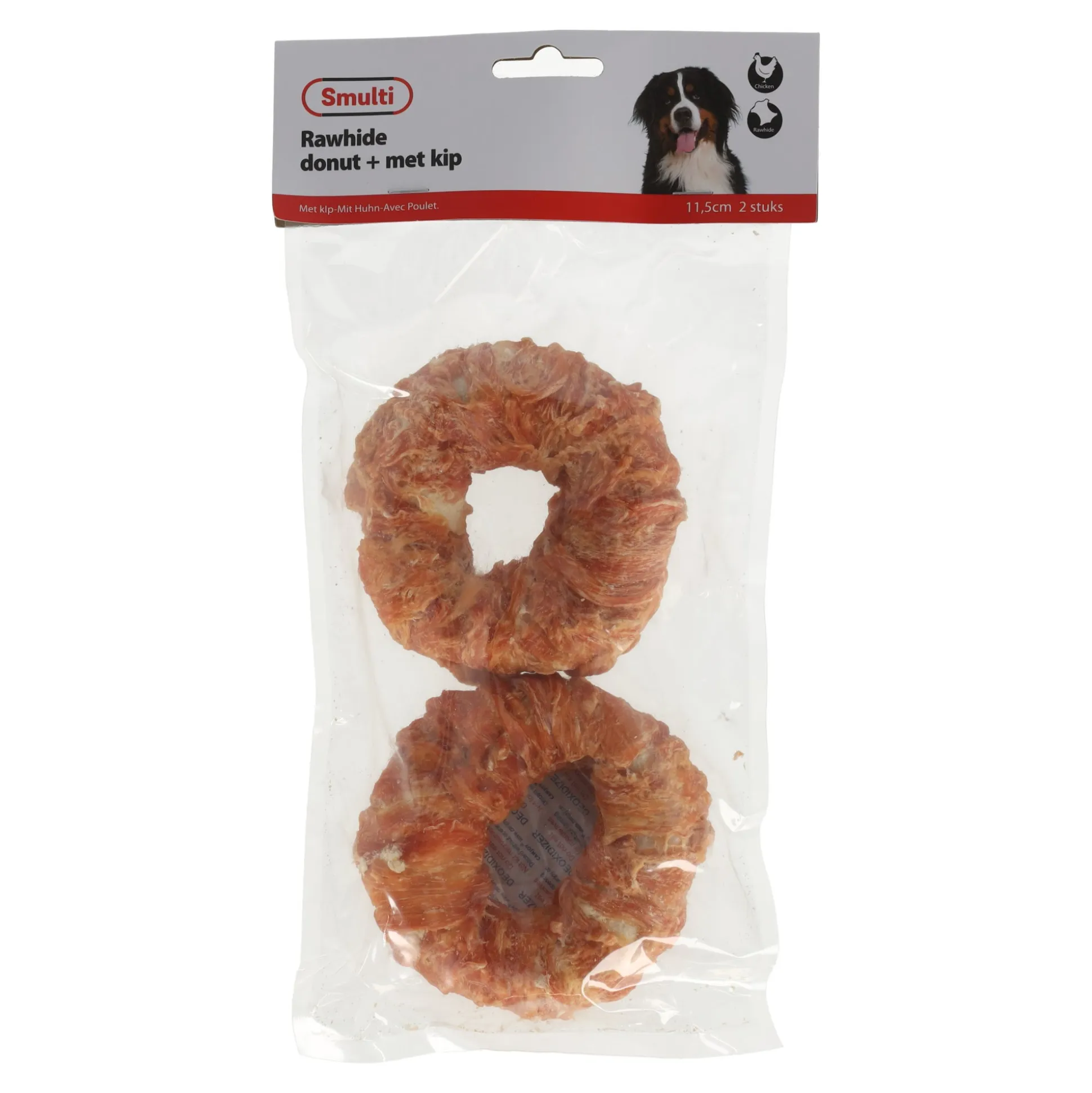 Hondensnack kip donut 12 cm 2st