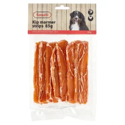 Hondensnack kip marmer strips 85g