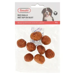 Hondensnack kip+rice balls 80G