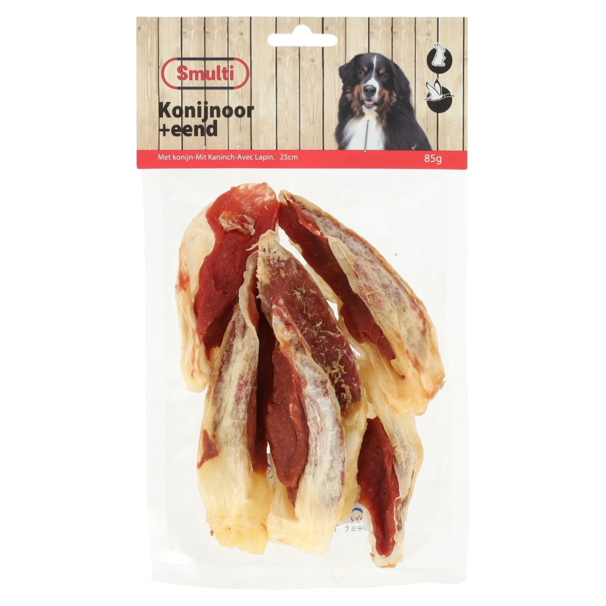 Hondensnack konijn oor+eend 85g