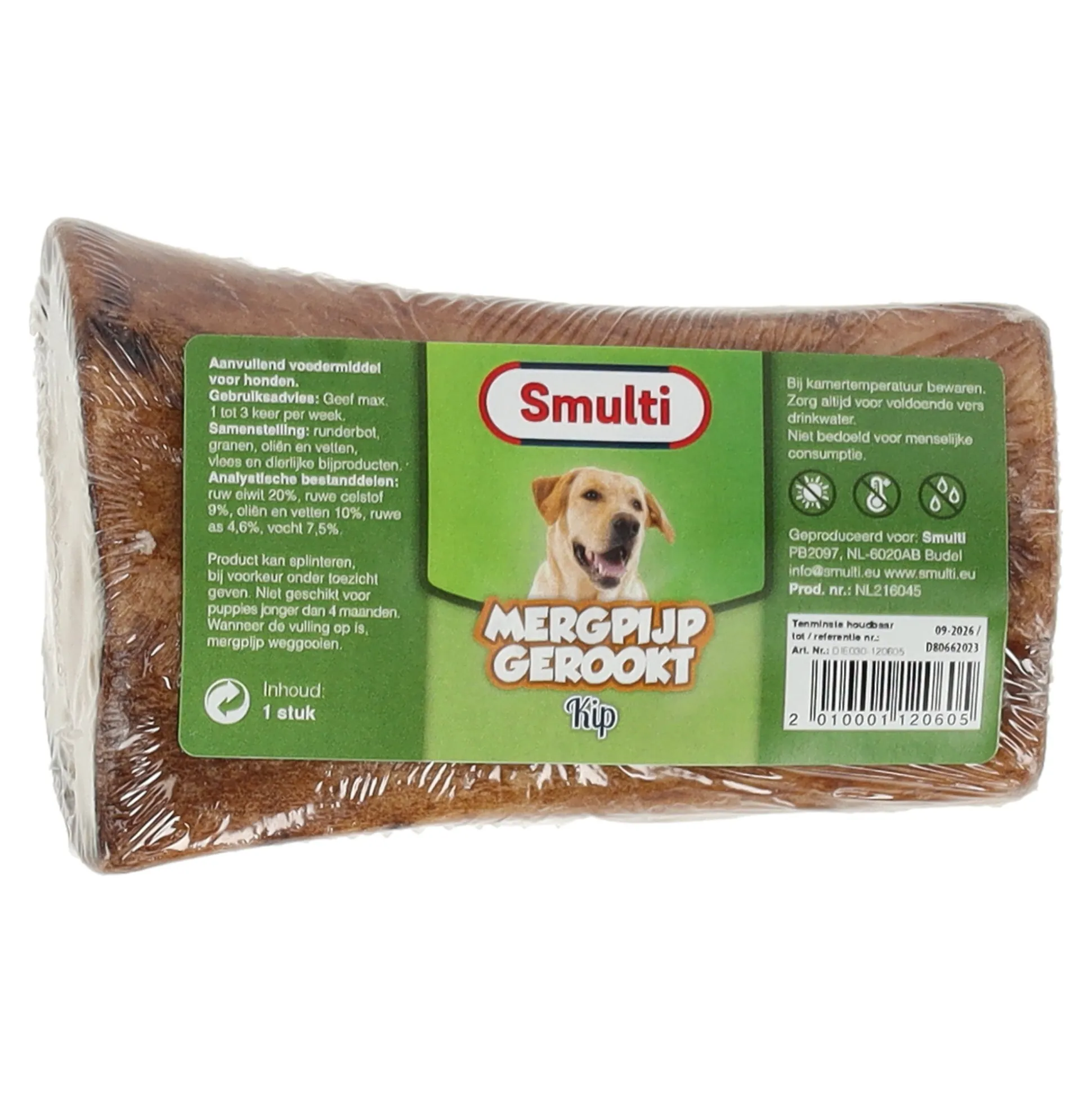 Hondensnack mergpijp gerookt kip