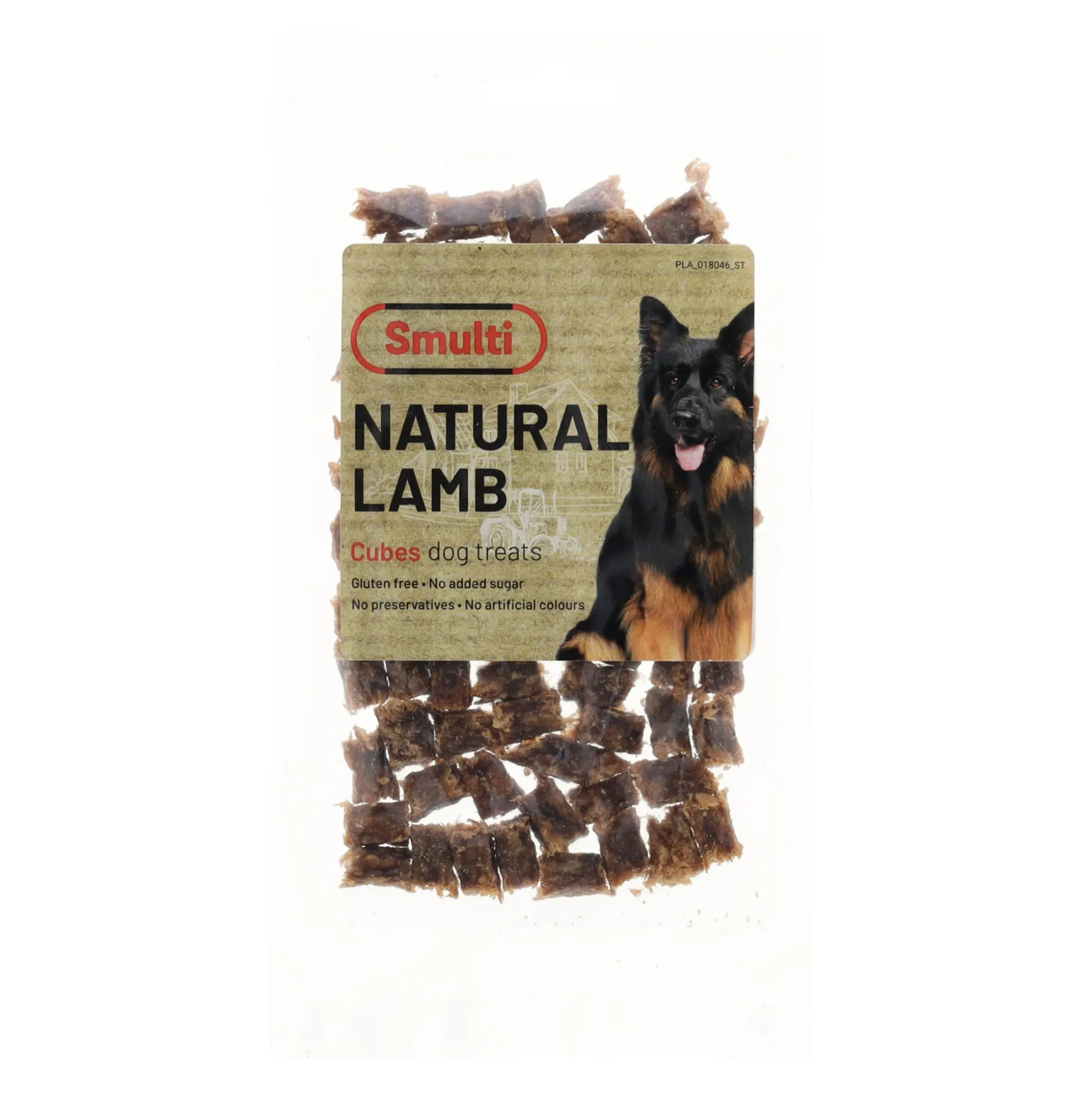 Hondensnack nature lam blokjes 80g Smulti