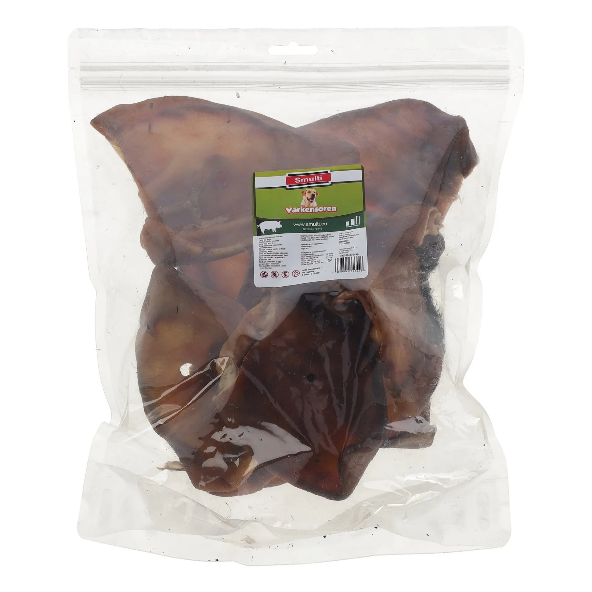 Hondensnack varkensoor groot 9st