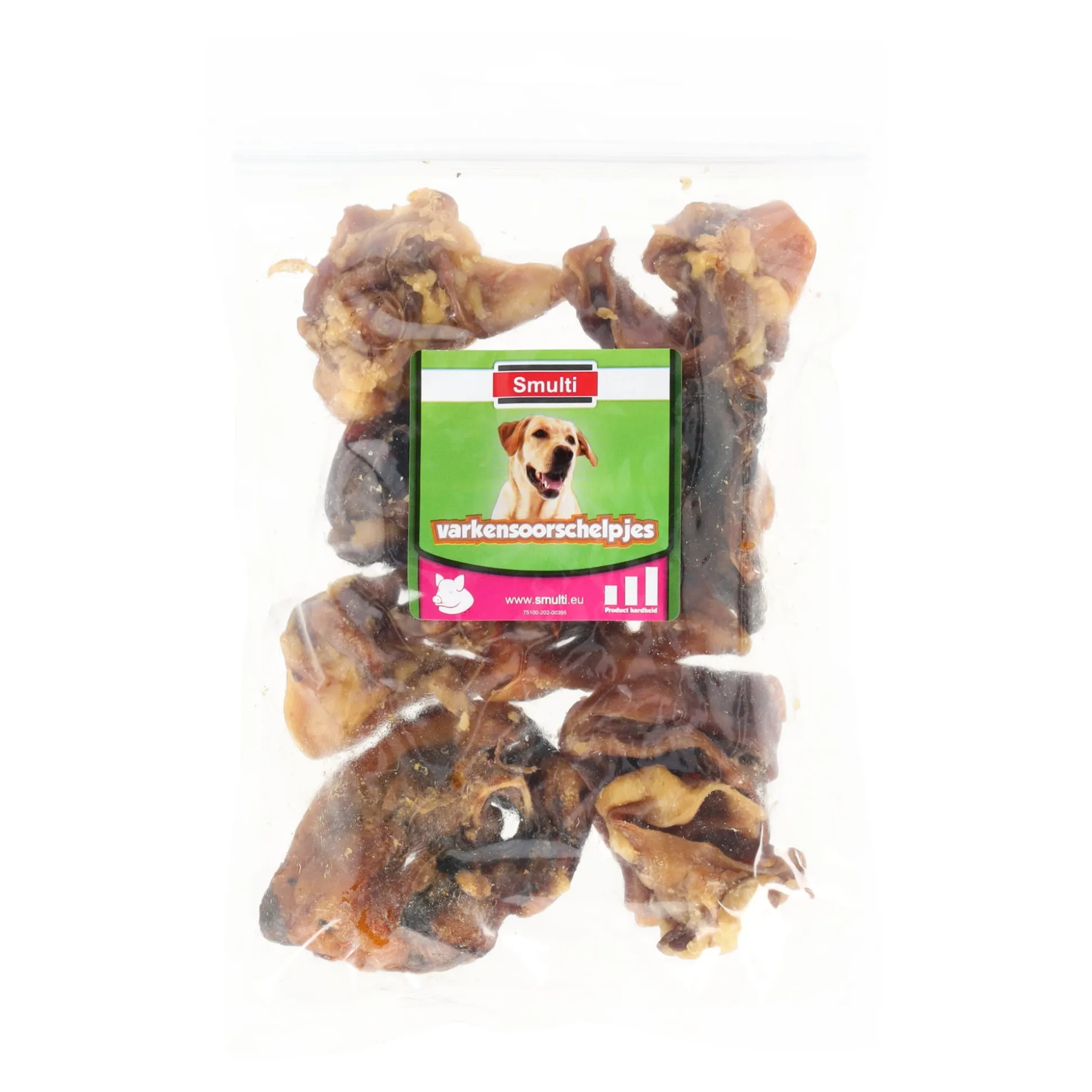 Hondensnack varkensoor schelp 250g