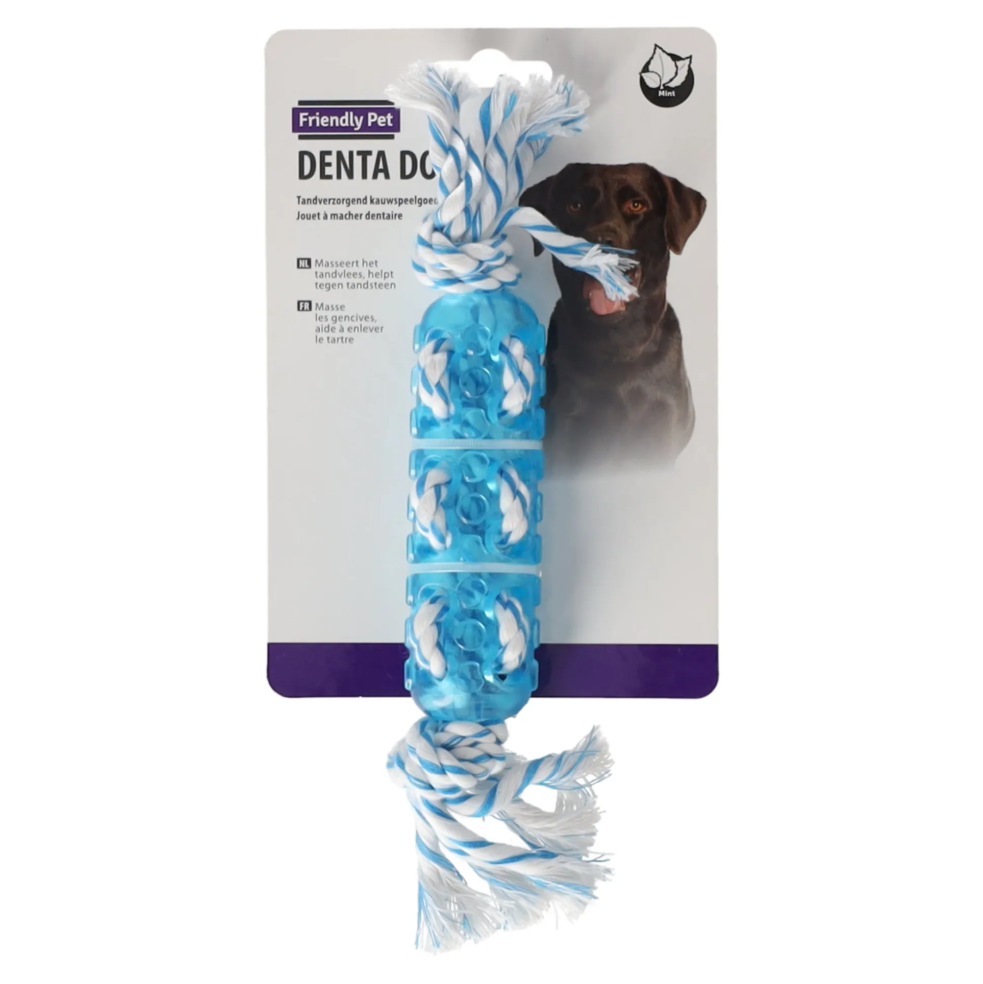 Hondenspeelgoed denta touw + stick 13cm
