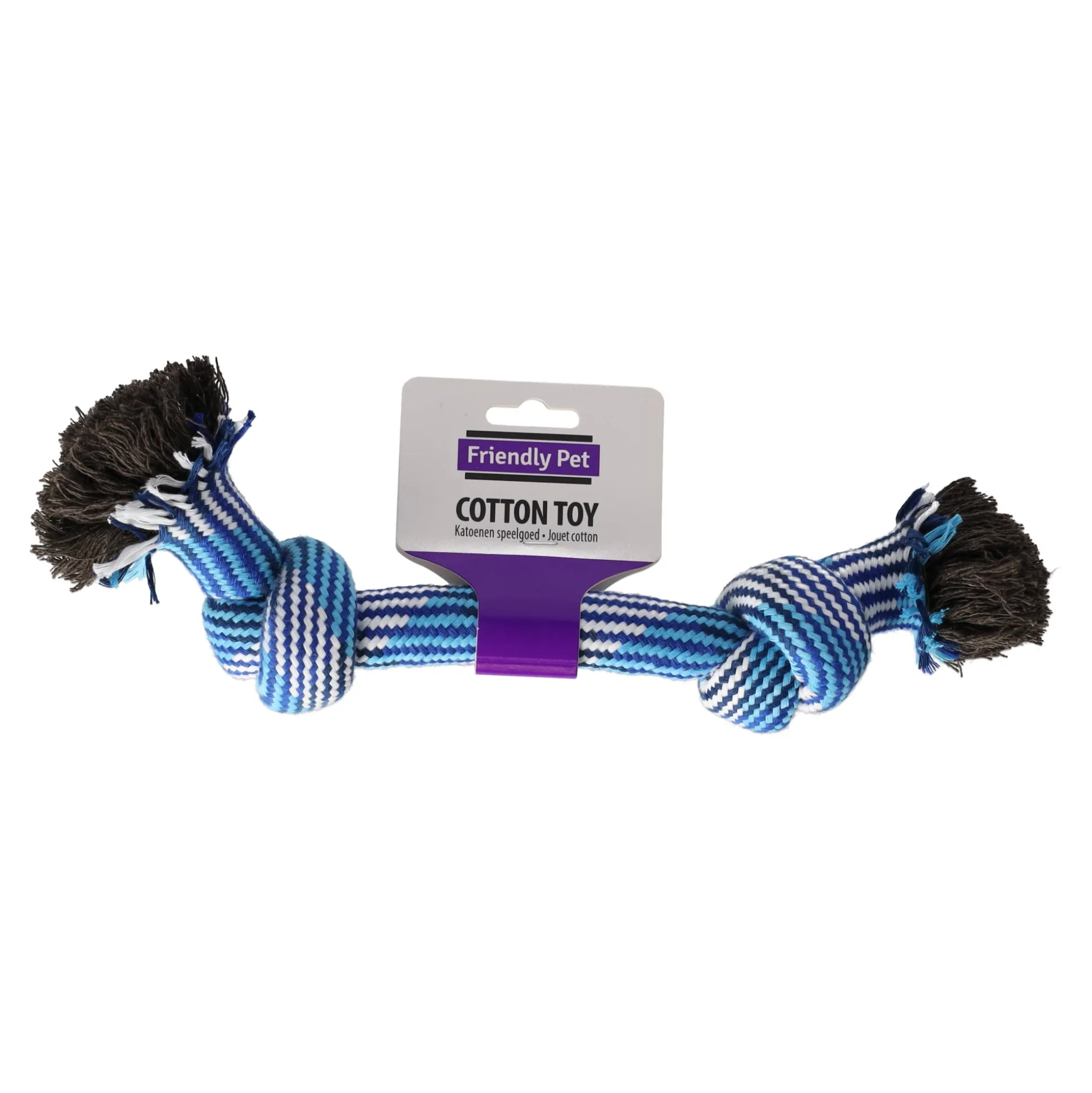 Hondenspeelgoed halter 35cm blauw/wit