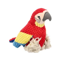Hondenspeelgoed papegaai rood 33cm