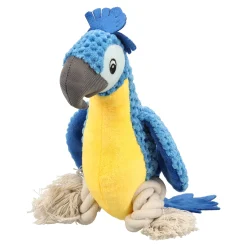 Hondenspeelgoed papegaai blauw 35cm