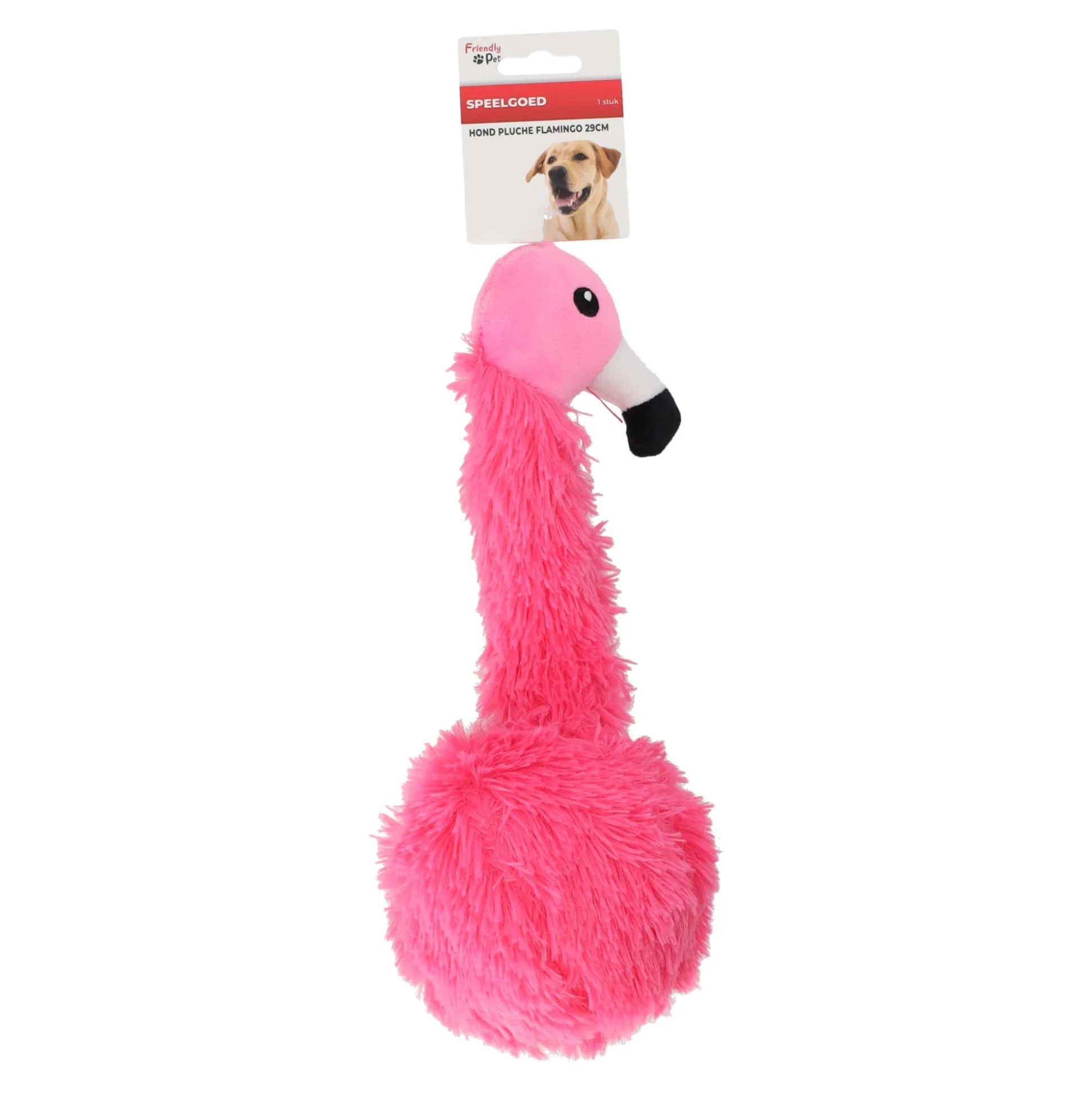 Hondenspeelgoed pluche flamingo 29cm