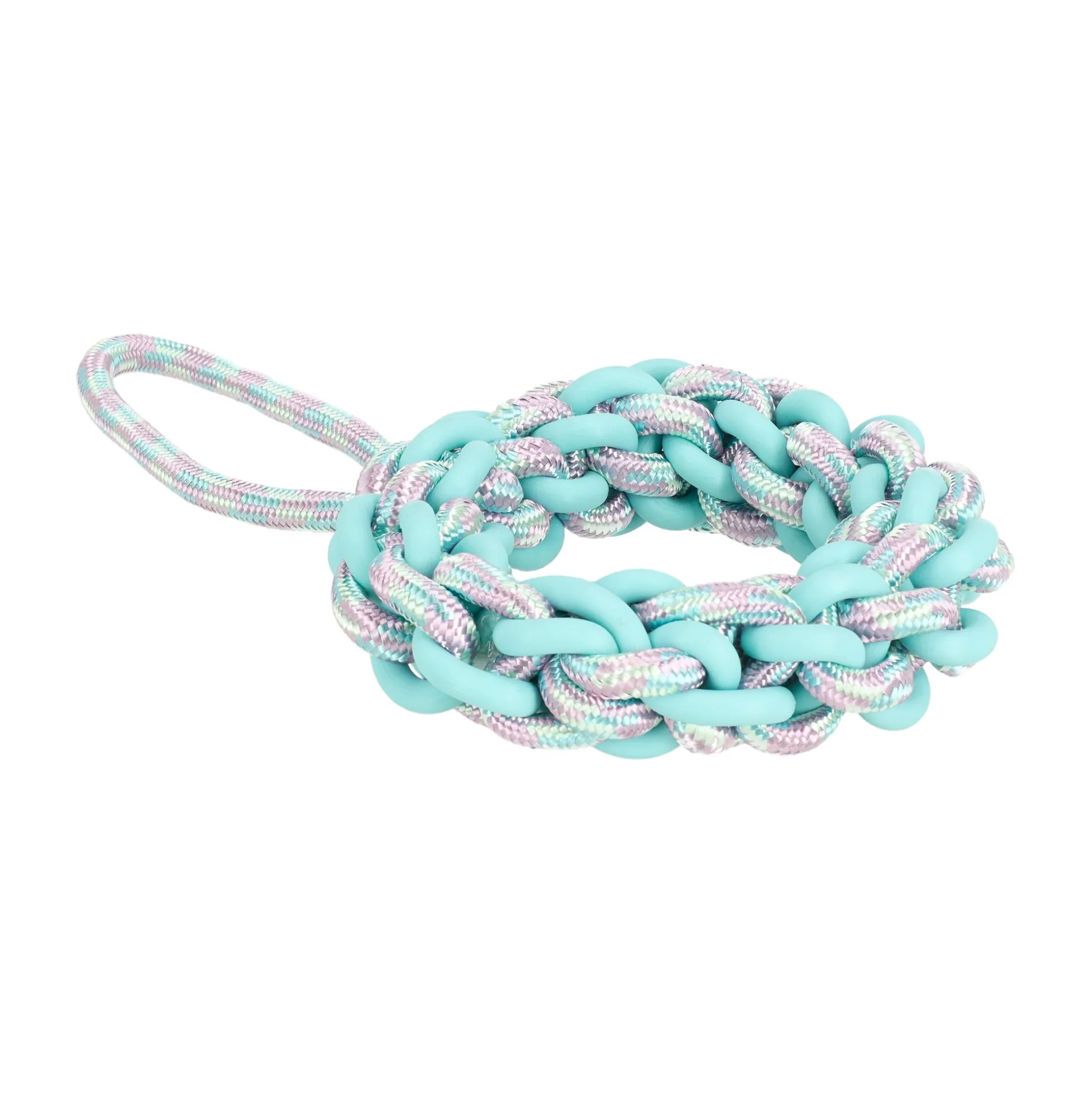 Hondenspeelgoed ring touw met tpr 34cm