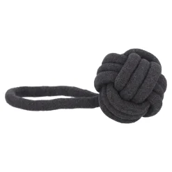 Hondenspeelgoed Ringo touw bal grijs D8,5cm 15mm 25cm