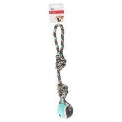 Hondenspeelgoed Riva touw twist + bal groen 38cm