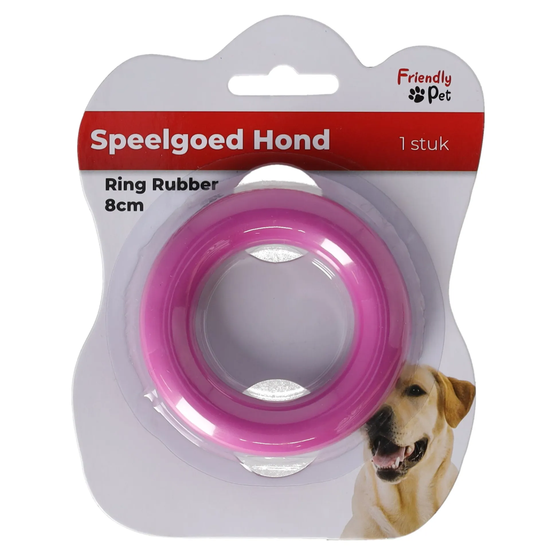 Hondenspeelgoed rubber ring 8cm