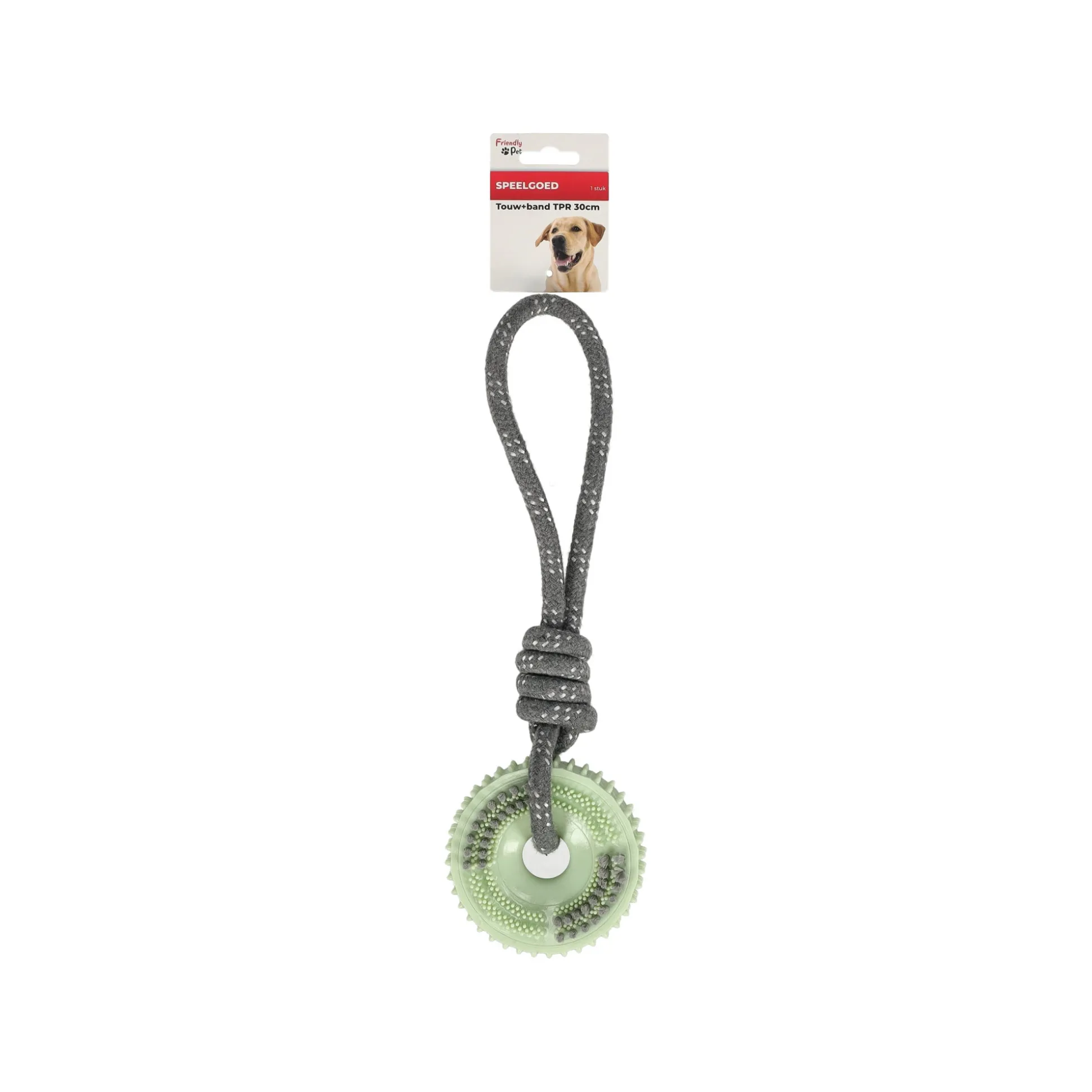 Hondenspeelgoed touw met band TPR 30cm