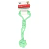 Hondenspeelgoed touw+bal gr/bl 33cm