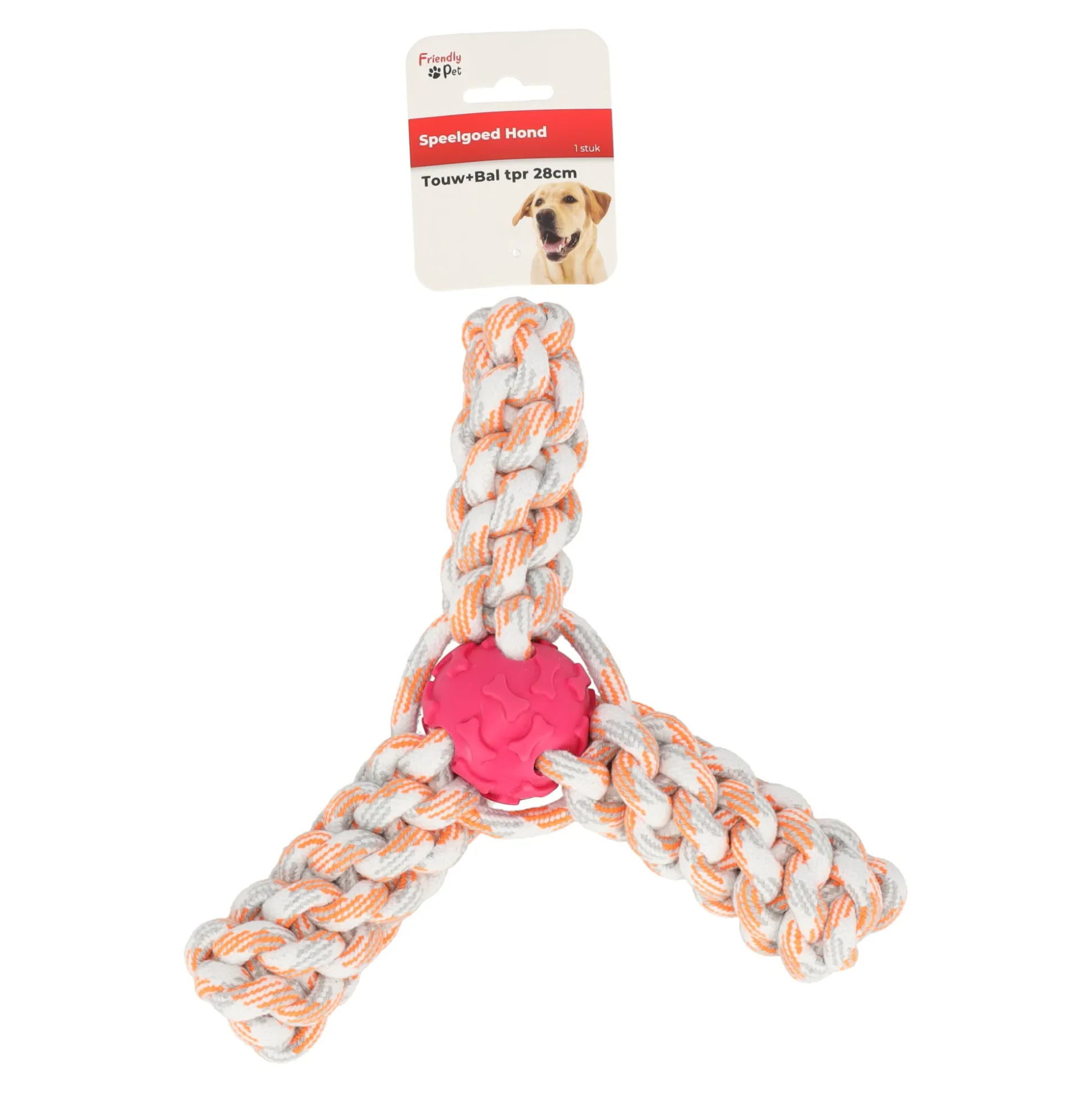 Hondenspeelgoed Touw+bal tpr 28cm
