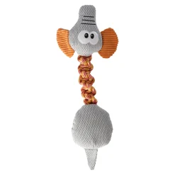 Hondenspeelgoed touw+pluche olifant 42cm