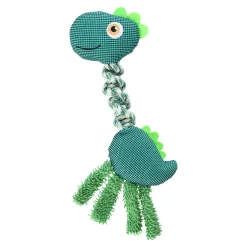 Hondenspeelgoed touw+pluche dino 42cm