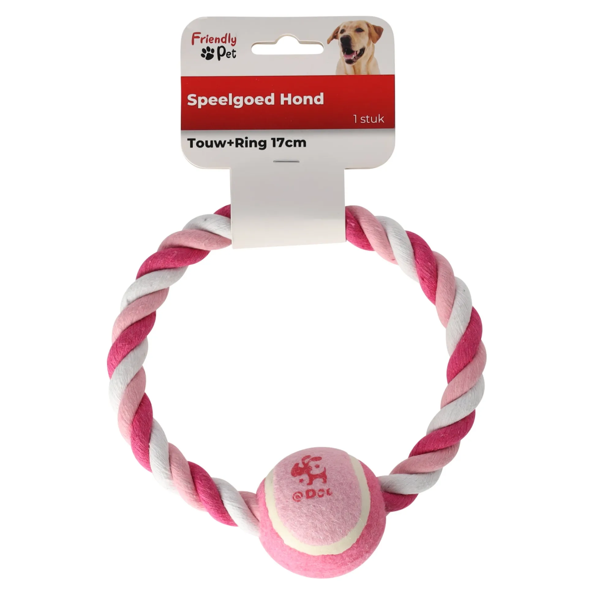 Hondenspeelgoed touw+ring 17cm