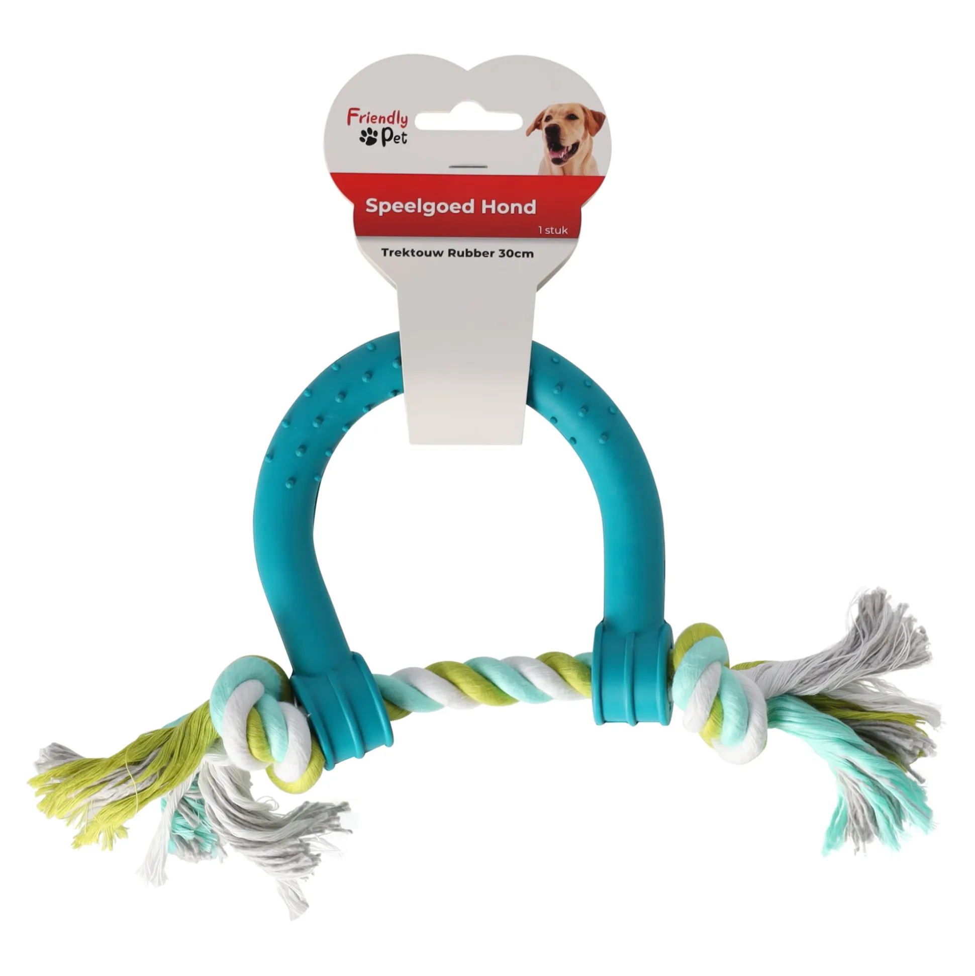Hondenspeelgoed trektouw rubber 30cm