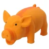 Hondenspeelgoed varken latex 16cm oranje