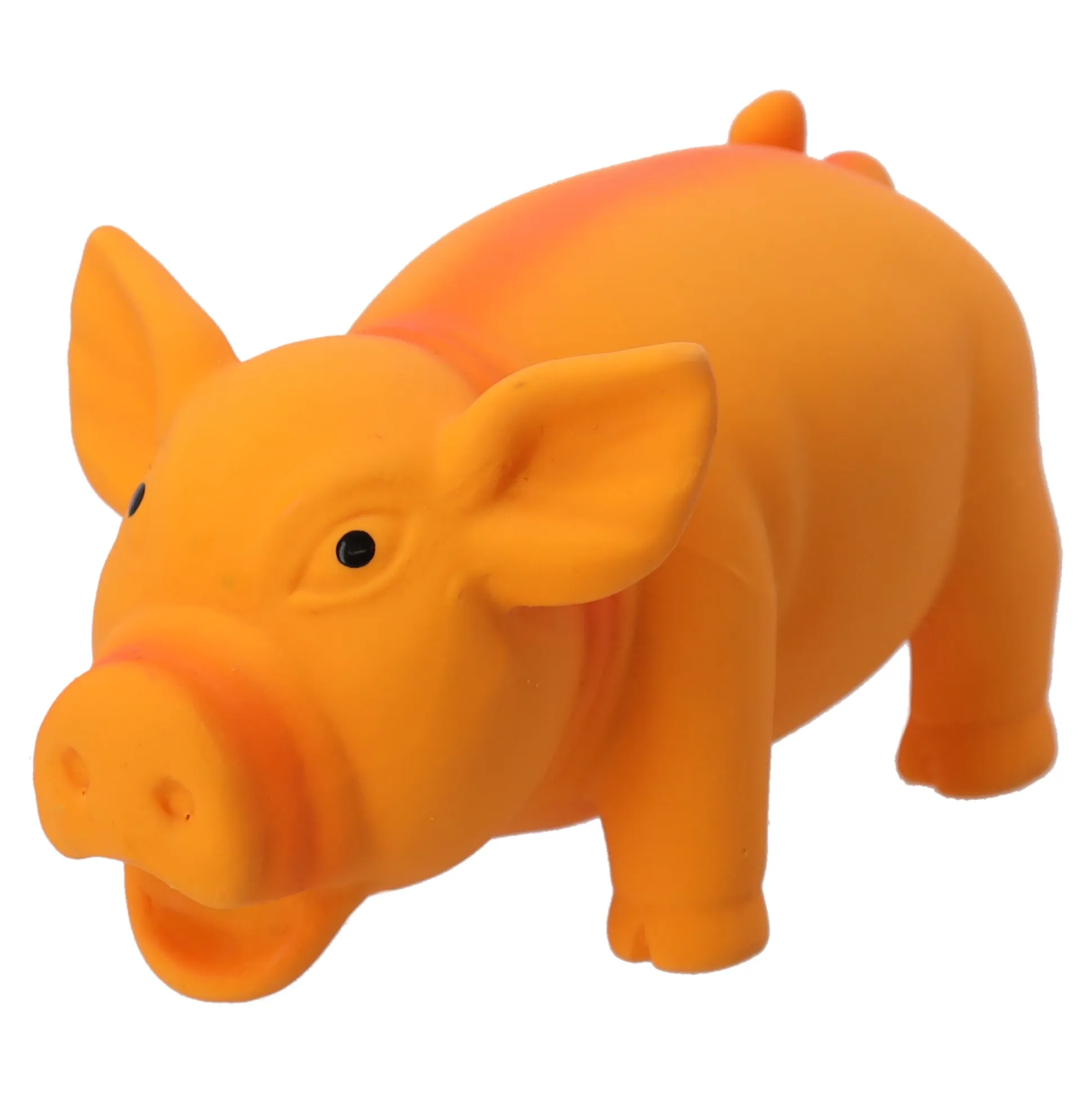 Hondenspeelgoed varken latex 16cm oranje