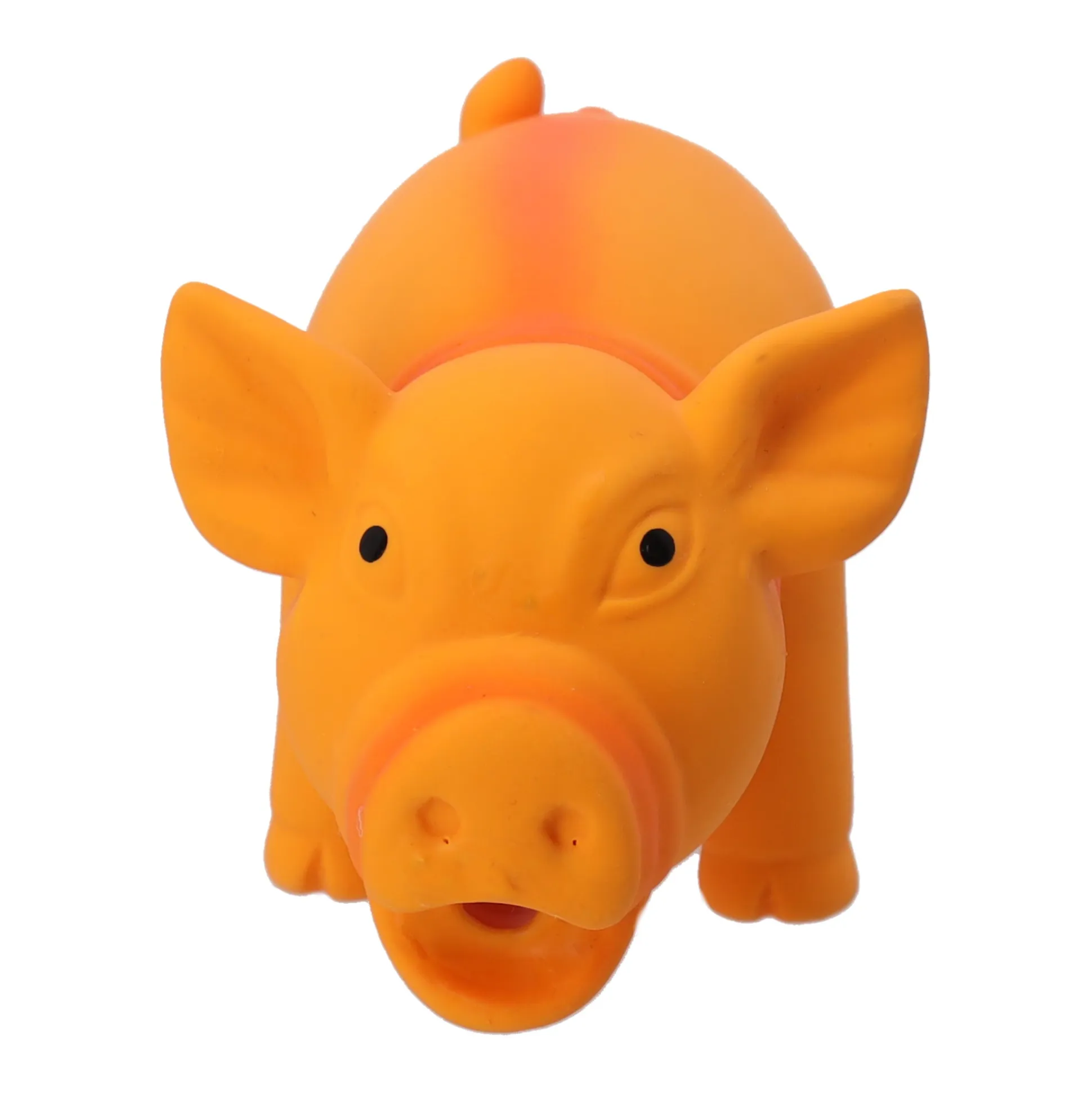 Hondenspeelgoed varken latex 16cm oranje