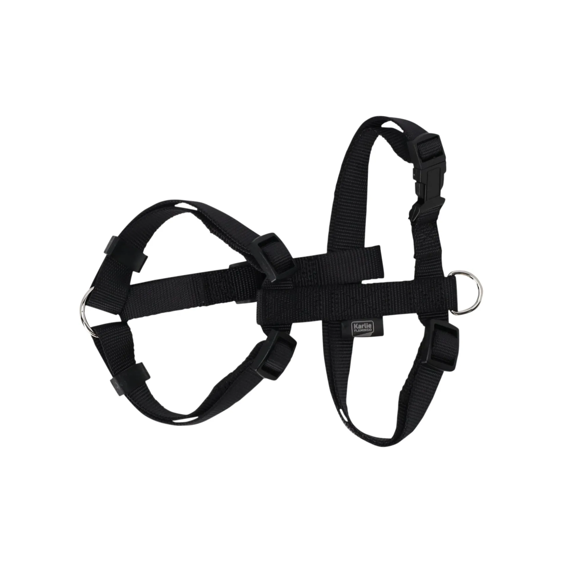 Hondentuig nylon verstelbaar zwart 40-65cm