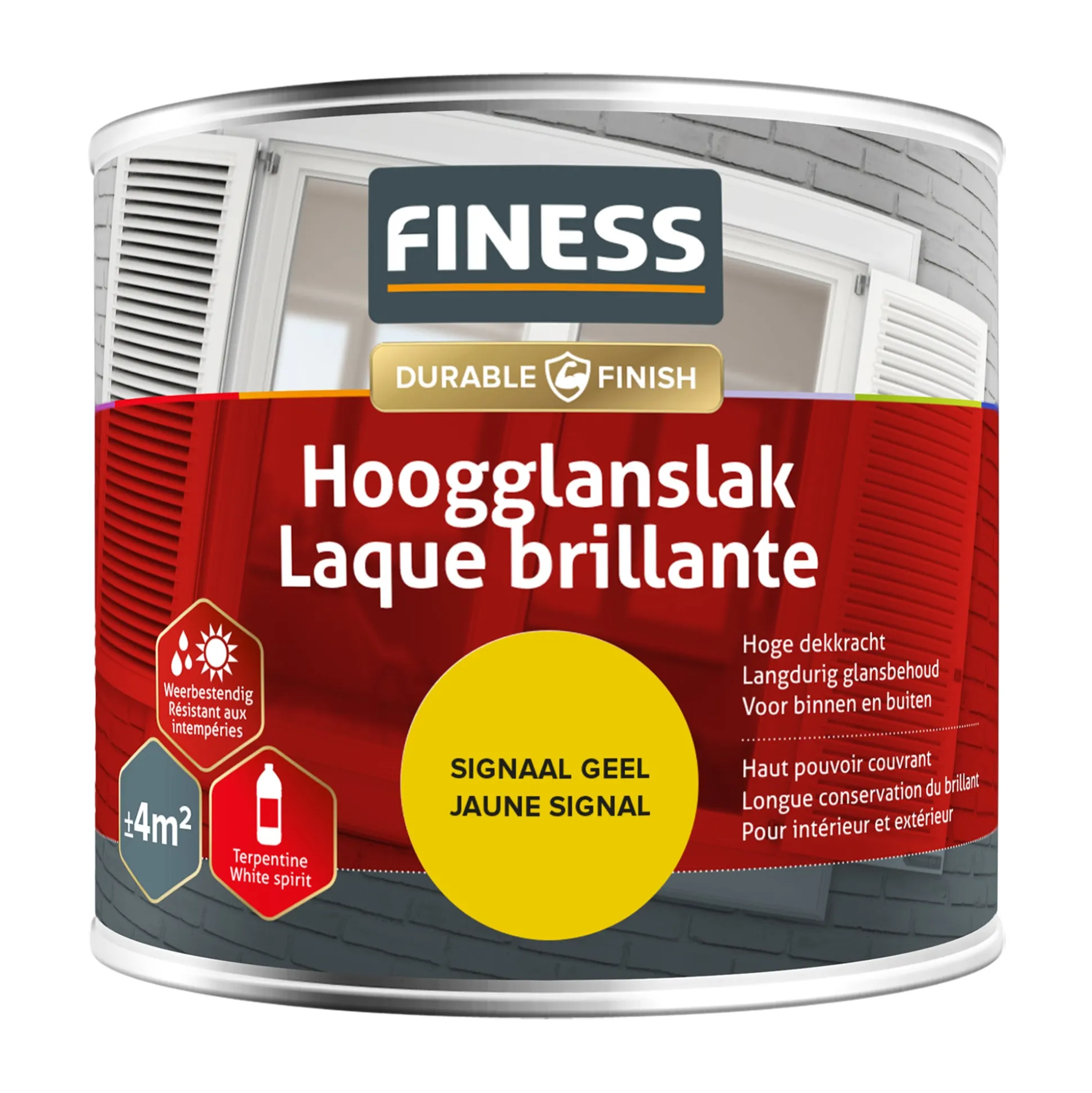 Hoogglans signaal geel 1423 250ml Finess