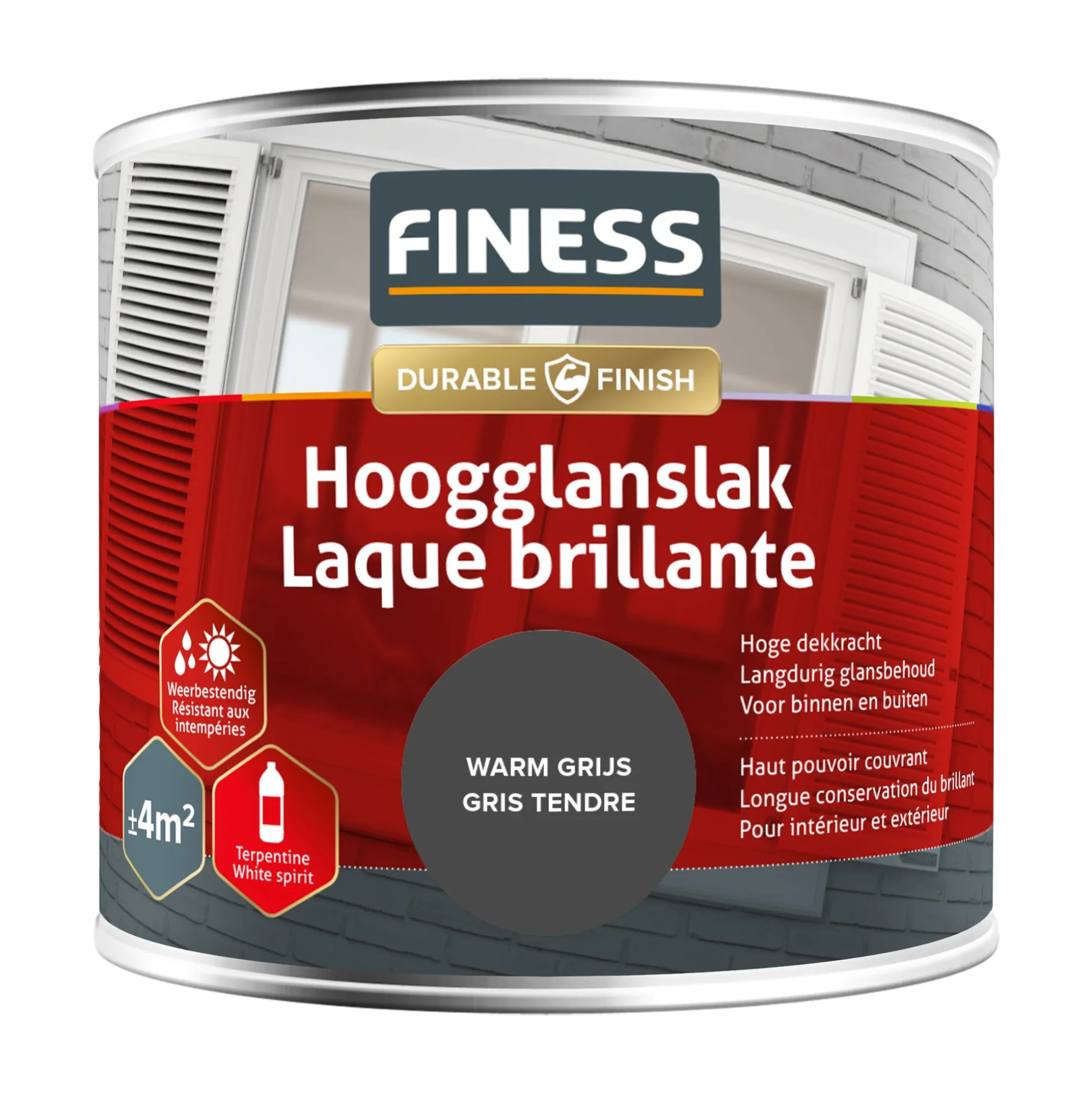 Hoogglans warm grijs 14292 250ml Finess