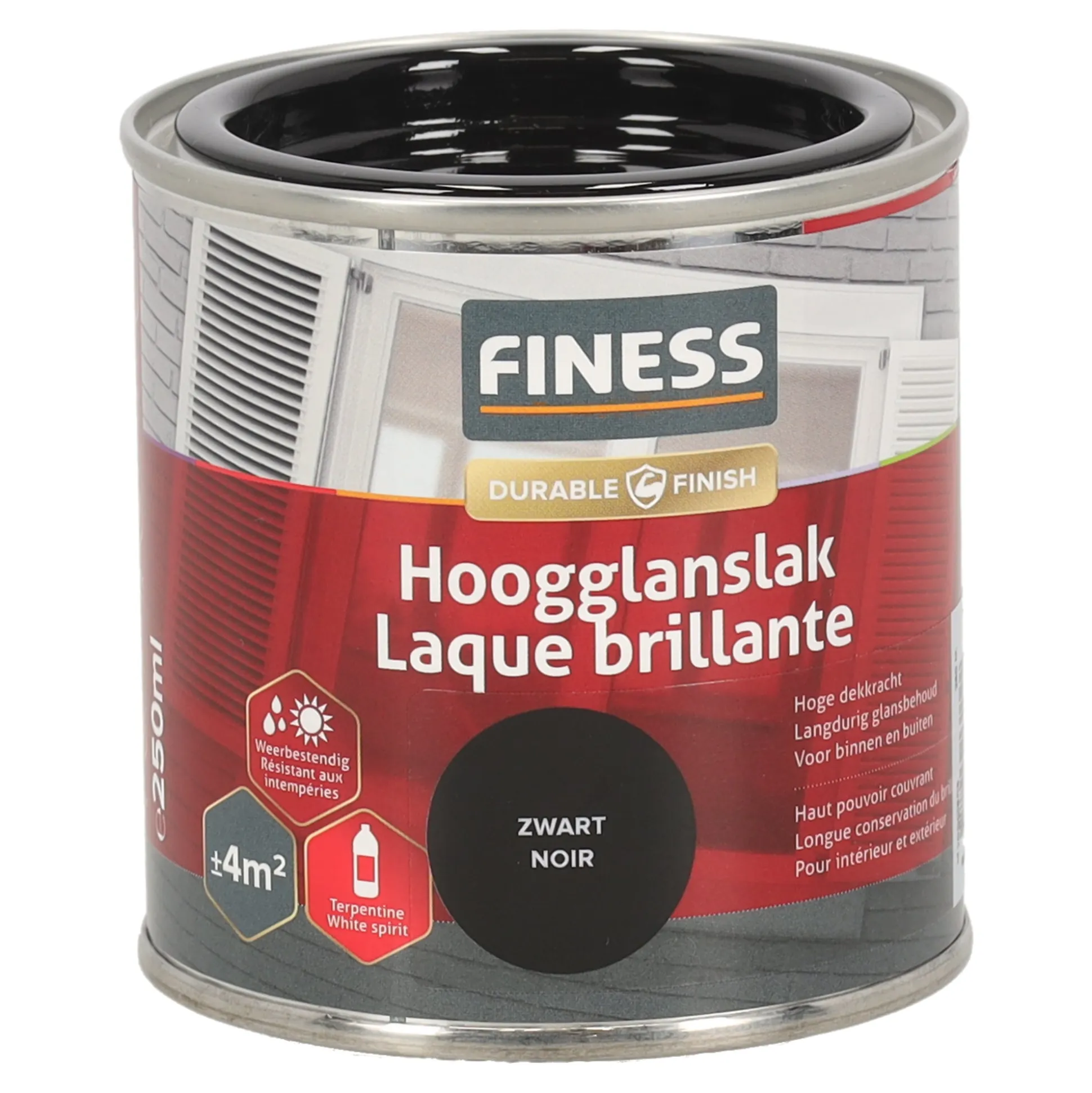 Hoogglans zwart 1428 250ml Finess