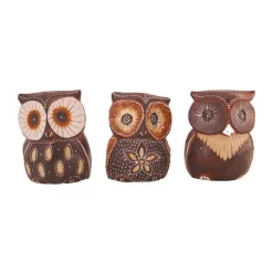 Houten uil 9 x 12 cm