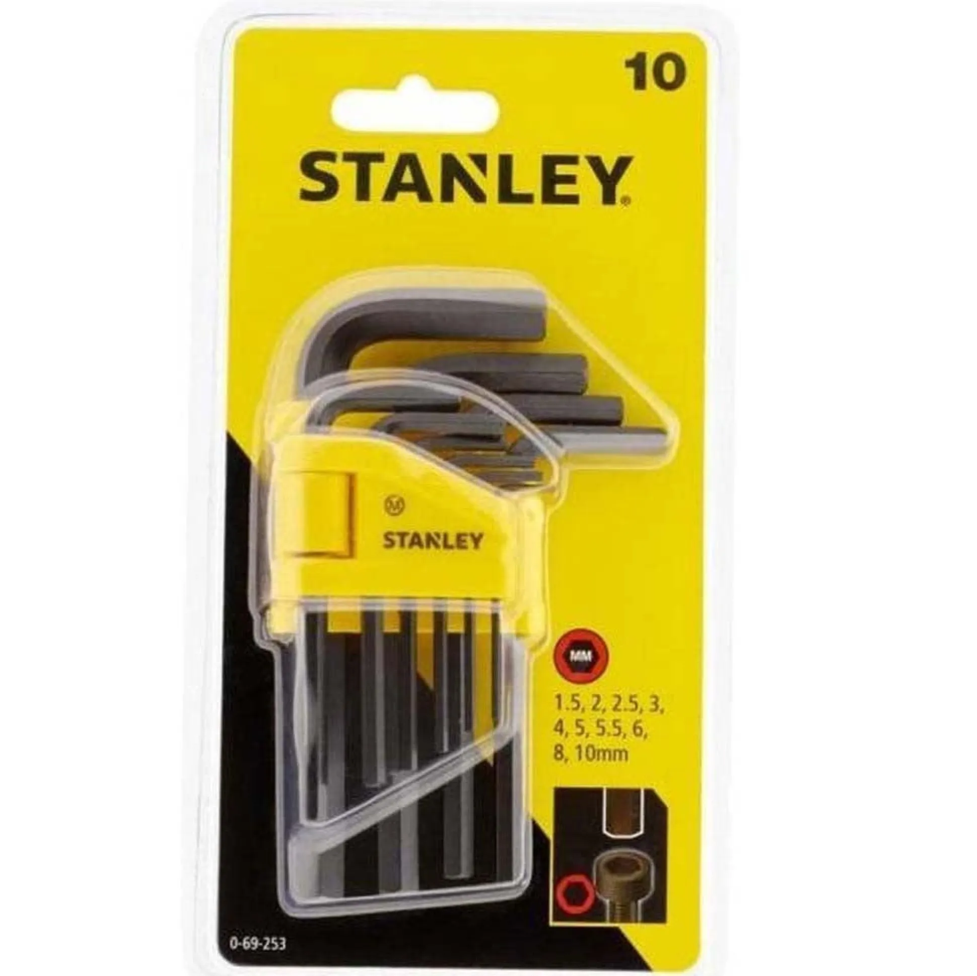 Inbussleutel 10-delig 0-69-253 Stanley