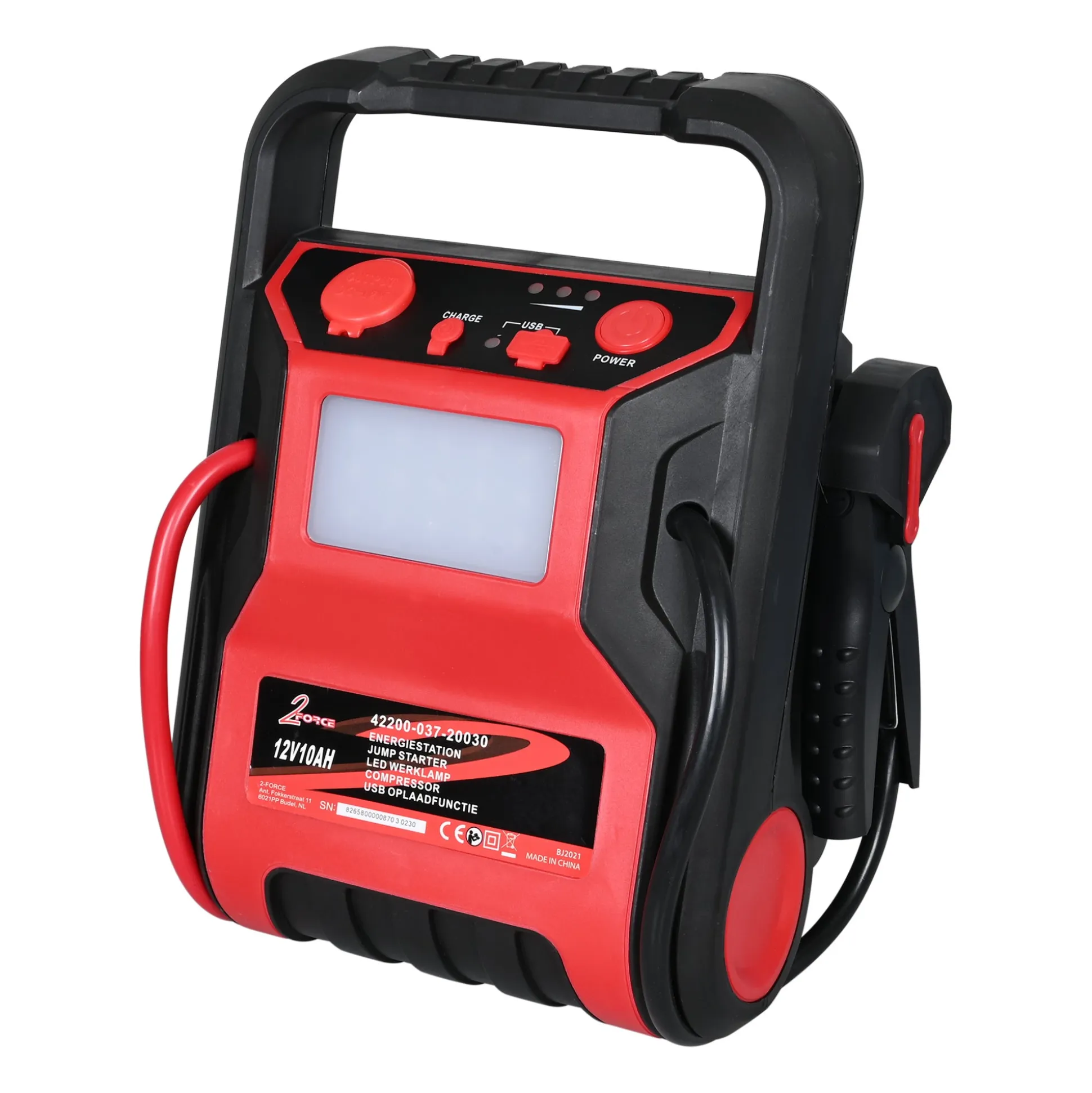 Jumpstarter 300/600 10AH met compressor
