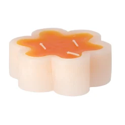 Kaars bloem oranje 12 x 4 cm