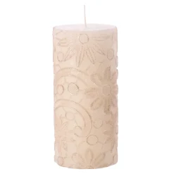 Kaars lace 7 x 10 cm wit goud
