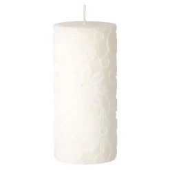 Kaars lace 7 x 10 cm wit wit