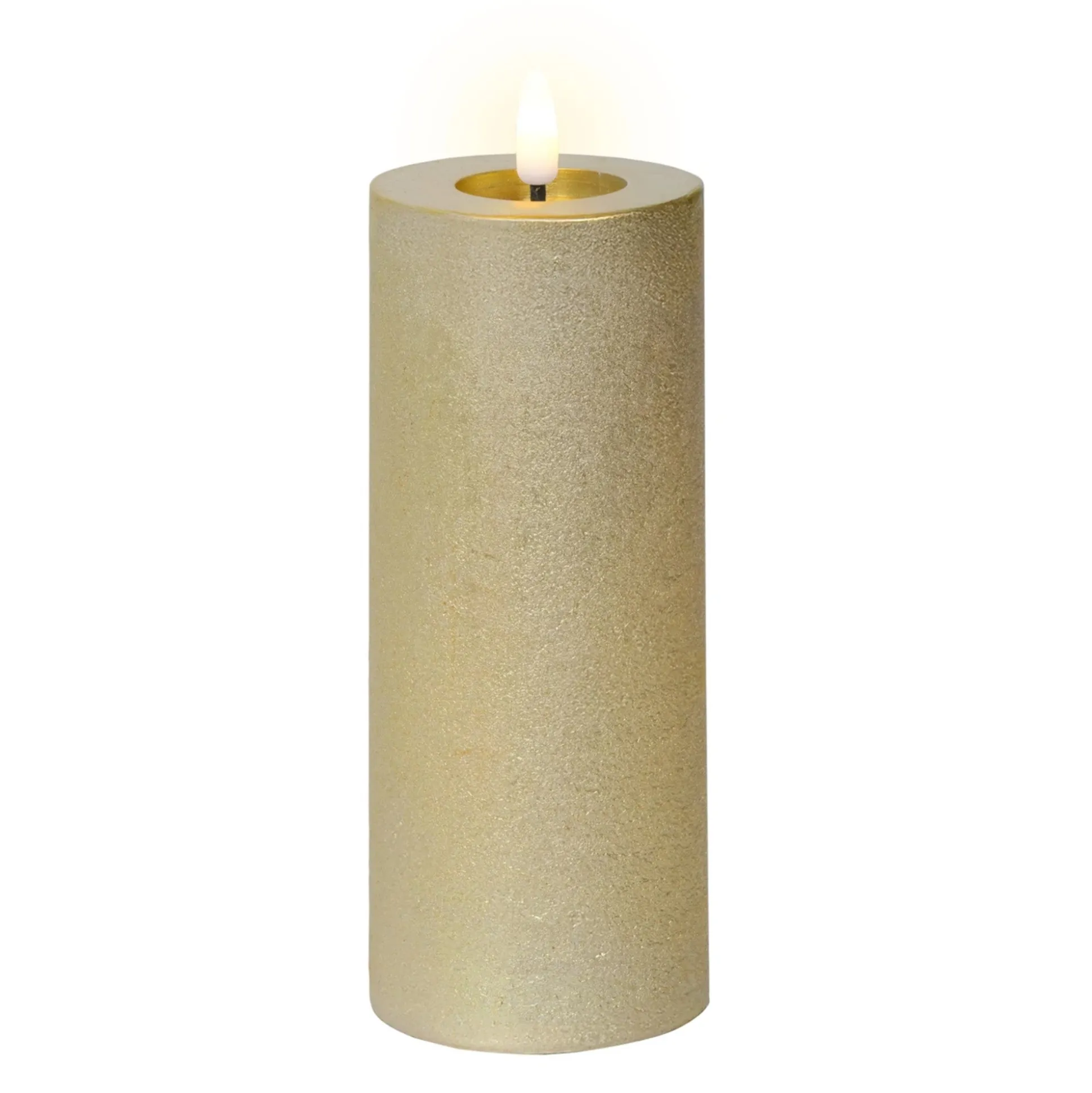 Kaars led glitter goud 19 cm