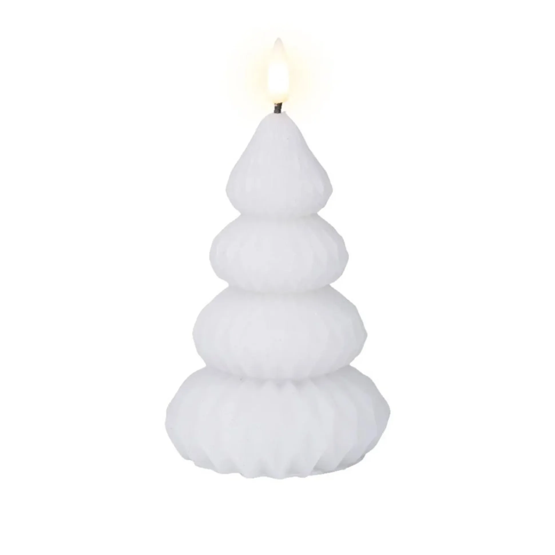 Kaars led kerstboom wit 13 cm