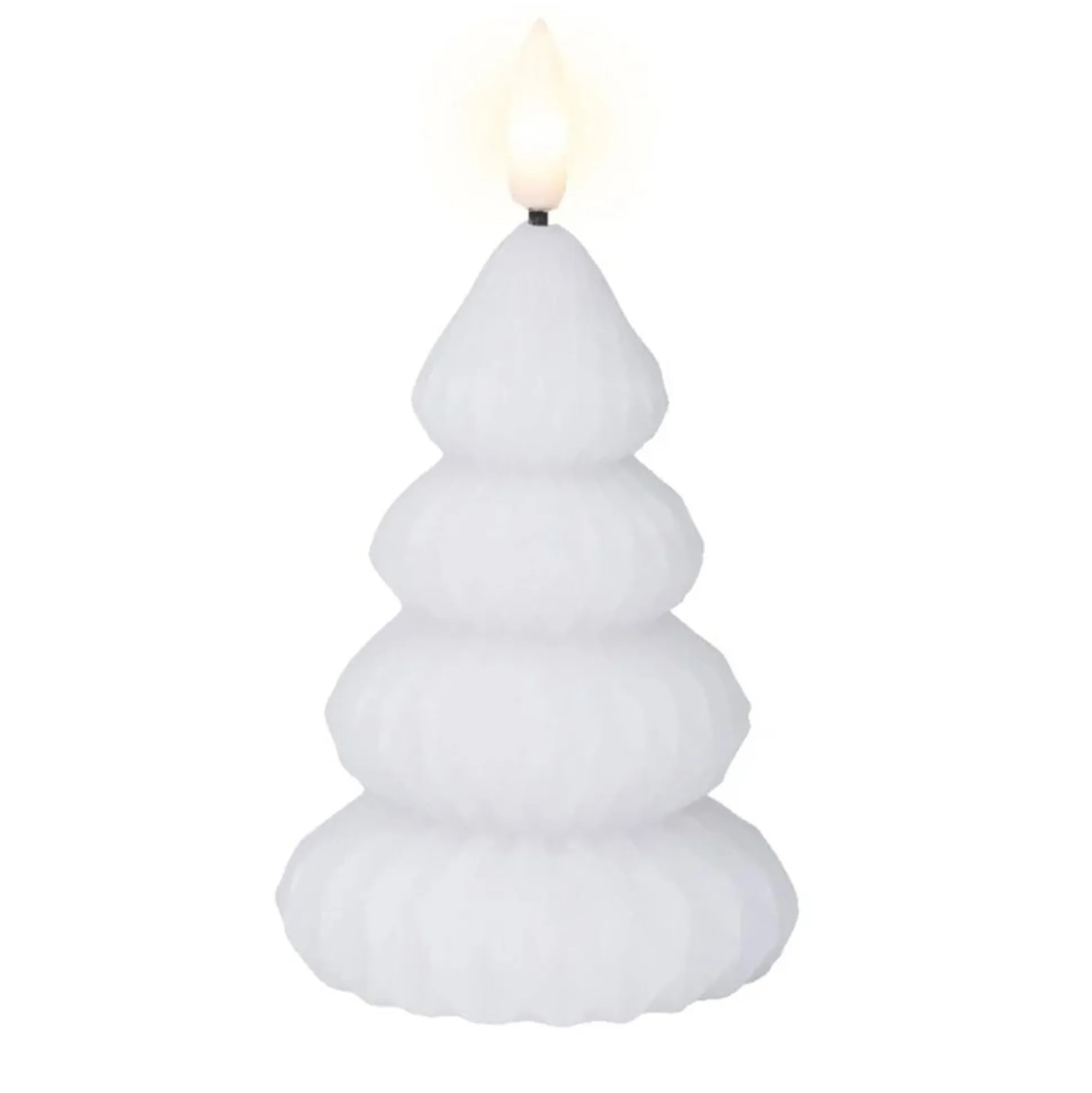 Kaars led kerstboom wit 10 cm