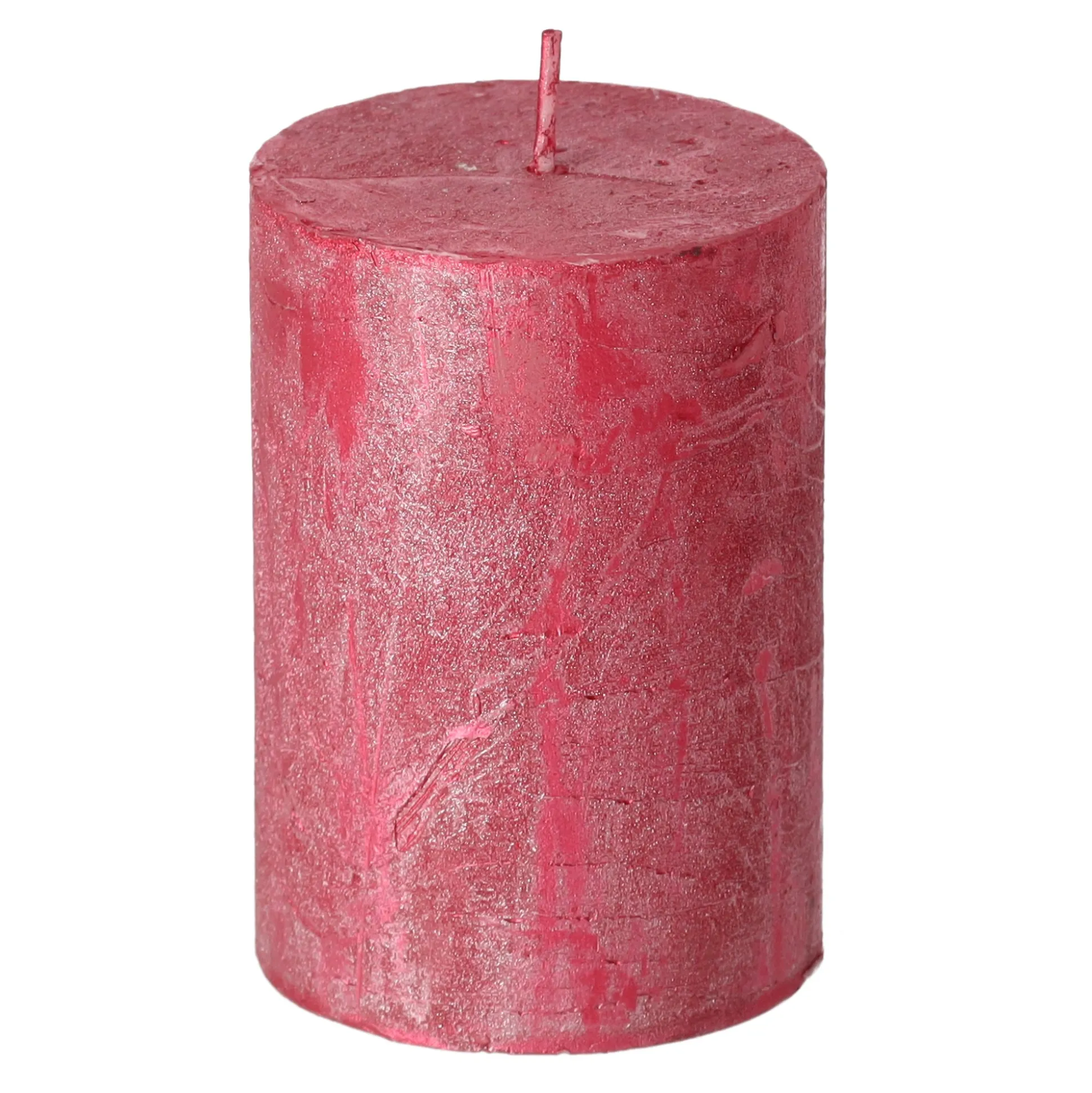 Kaars metallic 70x75mm rood